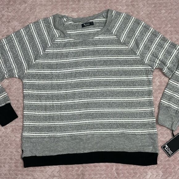 Michael Lauren Gray Indio Raglan Color Block Pullover - Picture 1 of 5